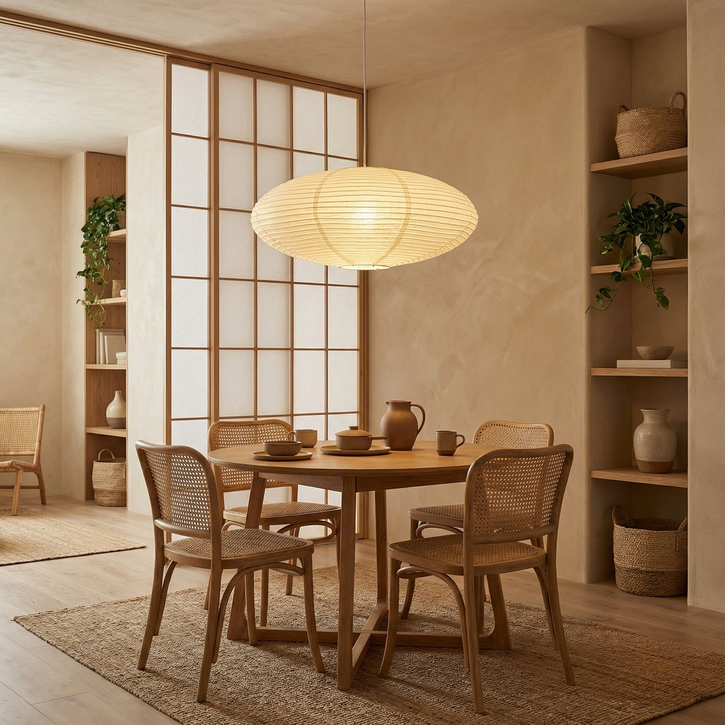 Lampe suspendue en papier minimaliste