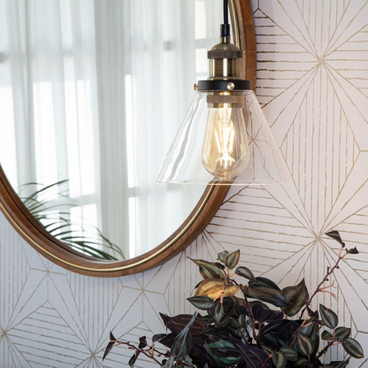 Lampe suspendue transparente de chevet