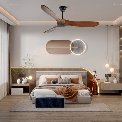 Ventilateur de plafond moderne en bois