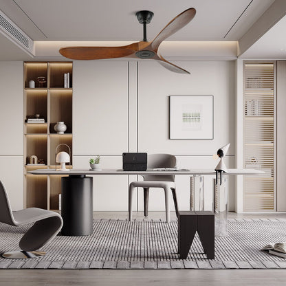 Ventilateur de plafond moderne en bois