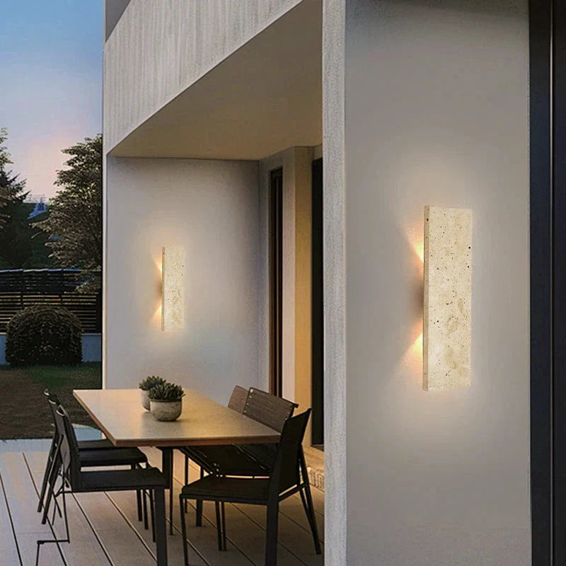 Applique murale extérieure LED en pierre naturelle