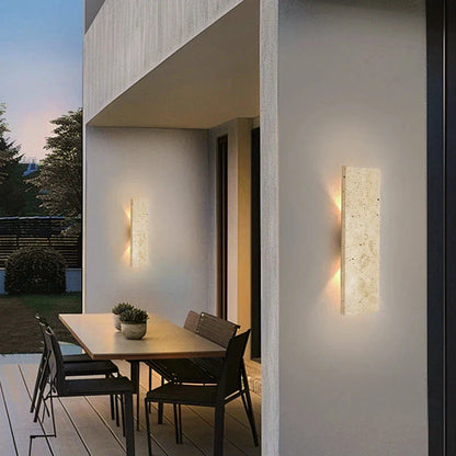 Applique murale extérieure LED en pierre naturelle