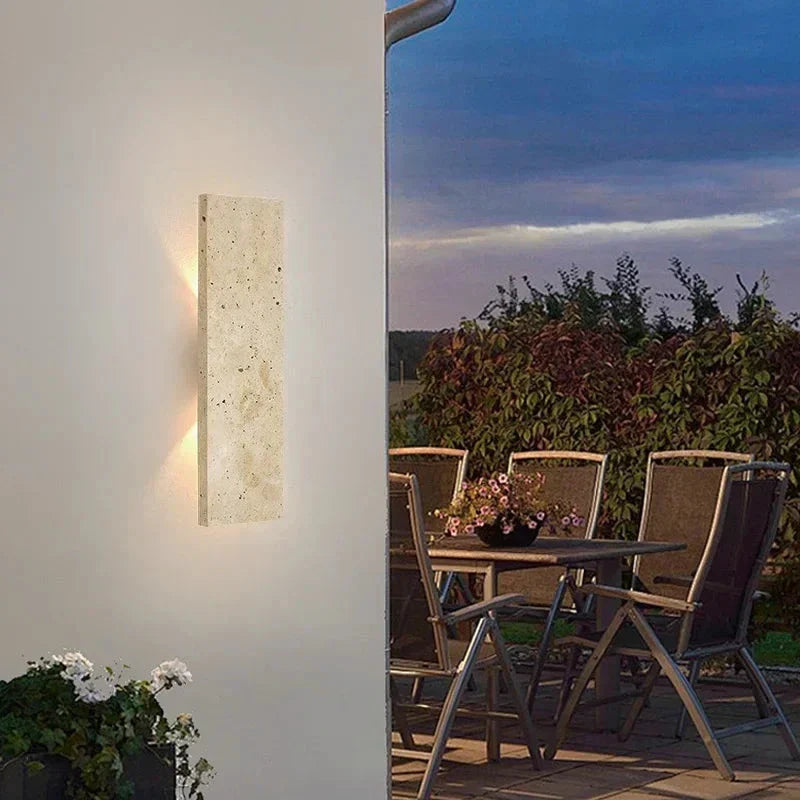 Applique murale extérieure LED en pierre naturelle