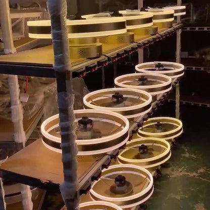 Ventilateur de plafond encastré en bois japonais avec lumière