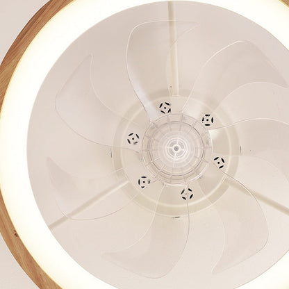 Ventilateur de plafond encastré en bois japonais avec lumière