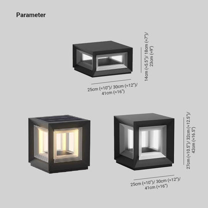 Lampe de poteau extérieure moderne à LED en forme de cube