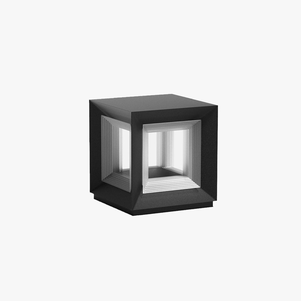 Lampe de poteau extérieure moderne à LED en forme de cube
