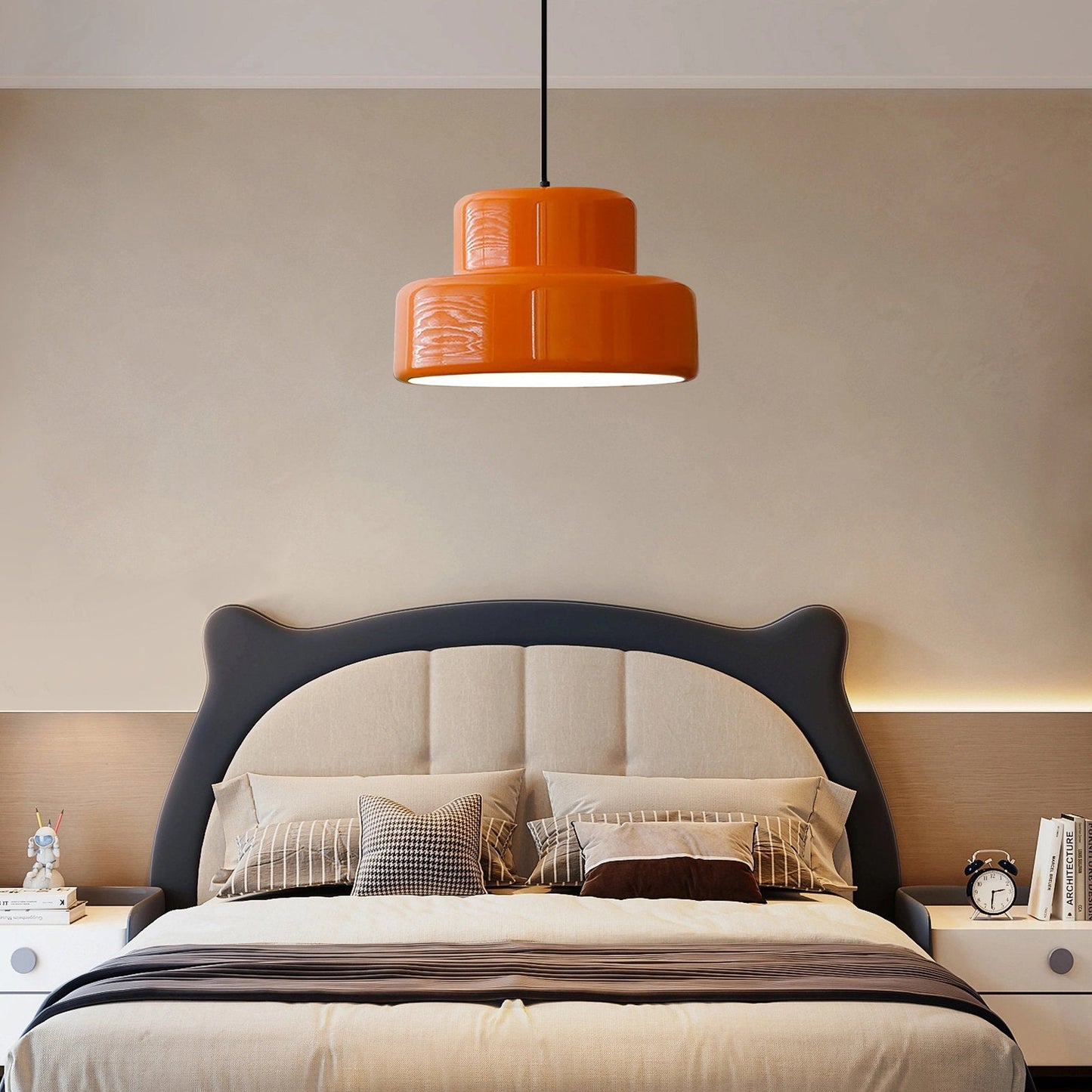 Lustre suspendu orange Bauhaus