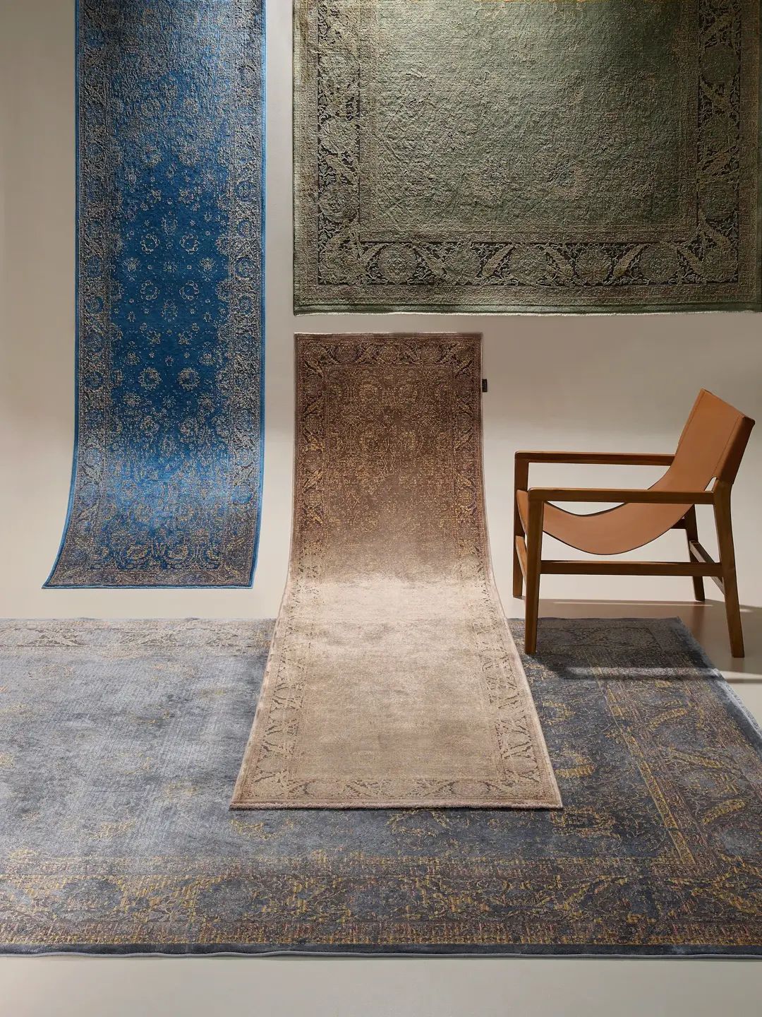 Tapis vintage bleu pour salon