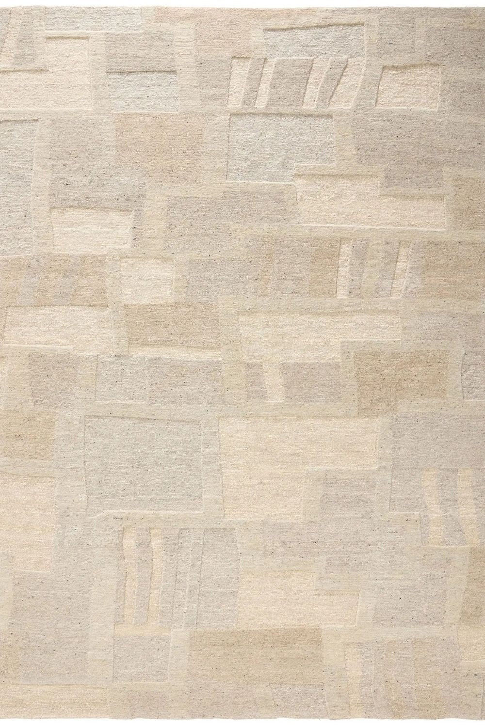 Tapis en laine beige noué à la main