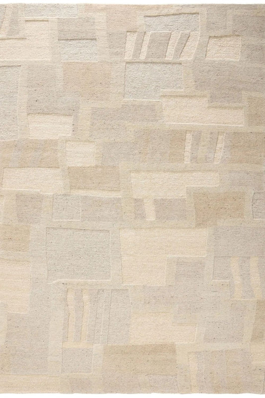 Tapis en laine beige noué à la main