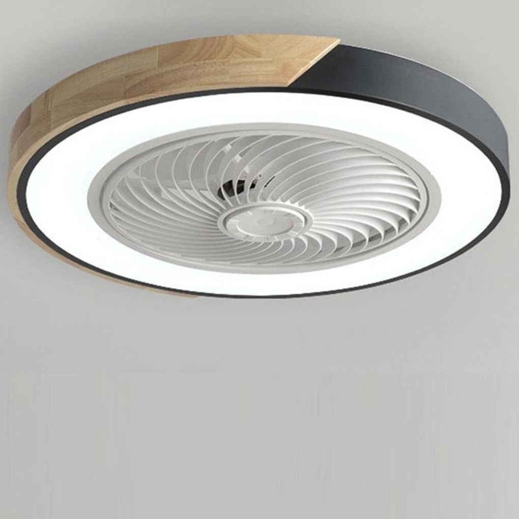 Ventilateur de plafond moderne en bois avec lumière LED