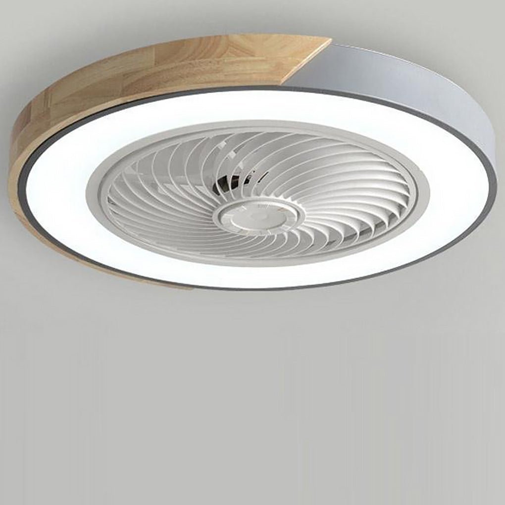 Ventilateur de plafond moderne en bois avec lumière LED