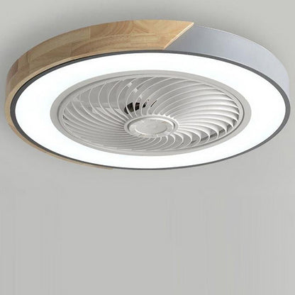 Ventilateur de plafond moderne en bois avec lumière LED