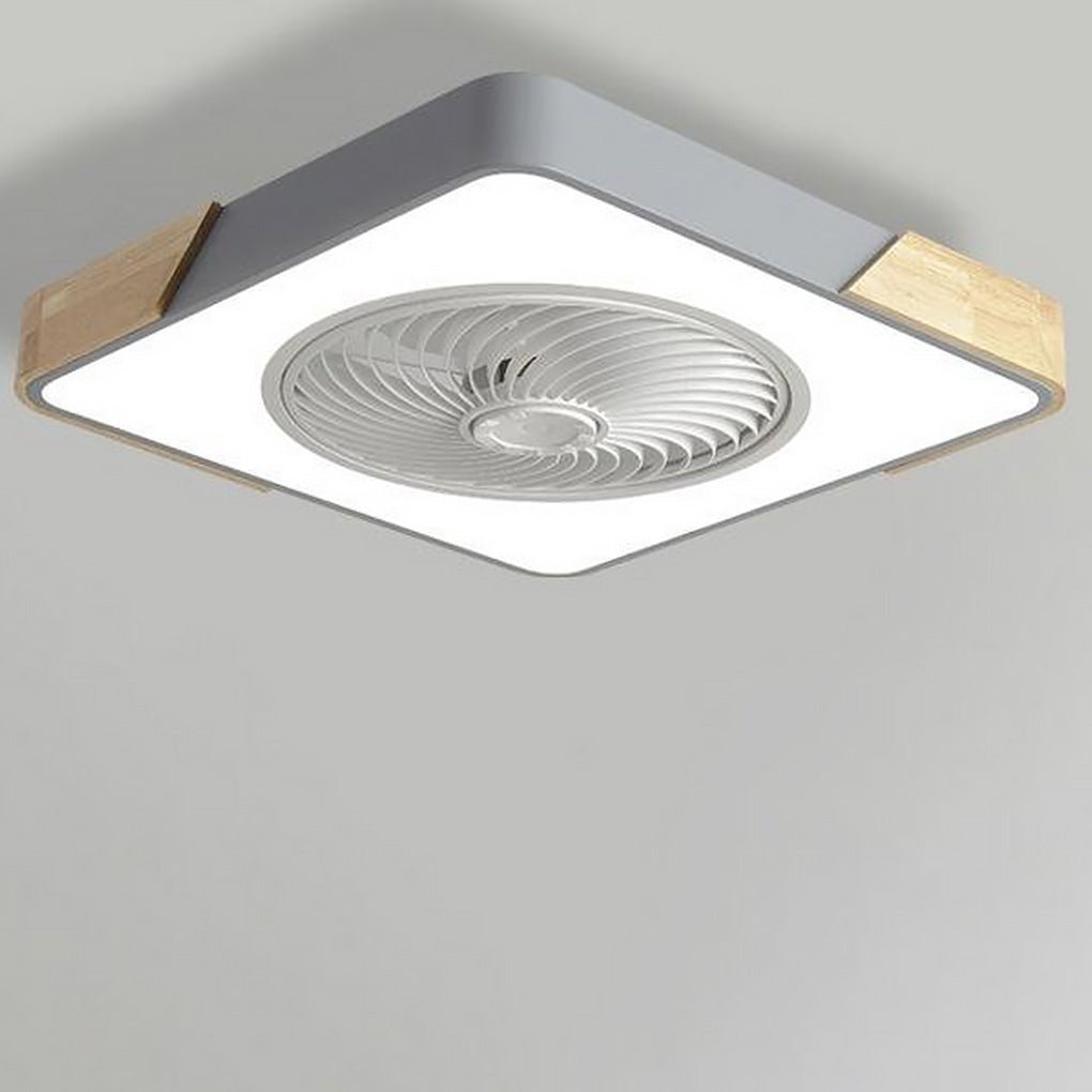 Ventilateur de plafond moderne en bois avec lumière LED