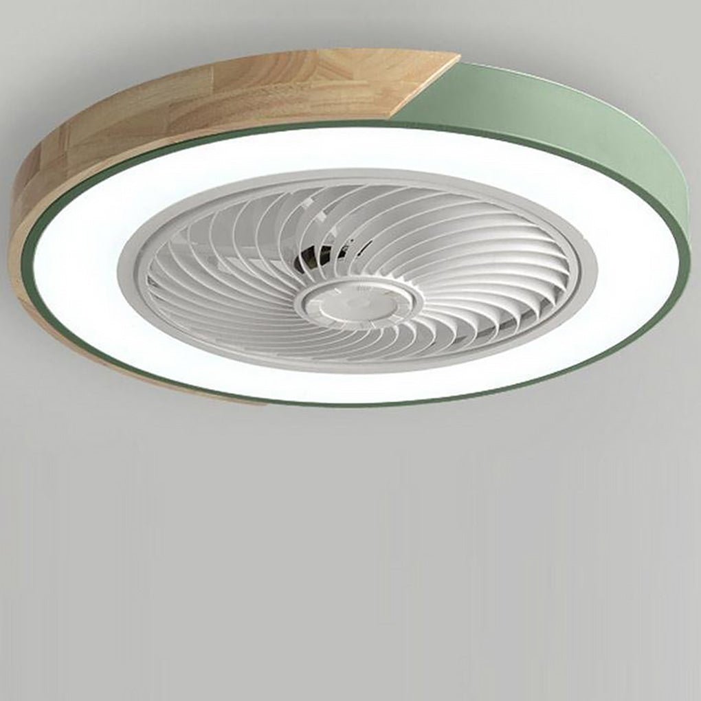 Ventilateur de plafond moderne en bois avec lumière LED