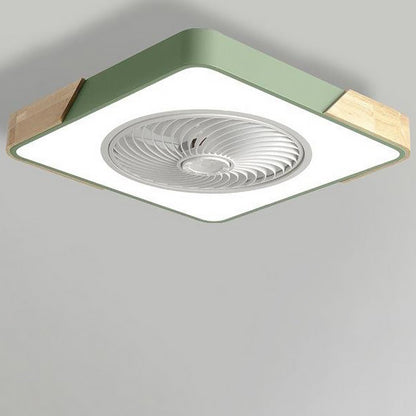 Ventilateur de plafond moderne en bois avec lumière LED