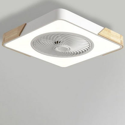 Ventilateur de plafond moderne en bois avec lumière LED