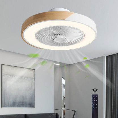 Ventilateur de plafond moderne en bois avec lumière LED