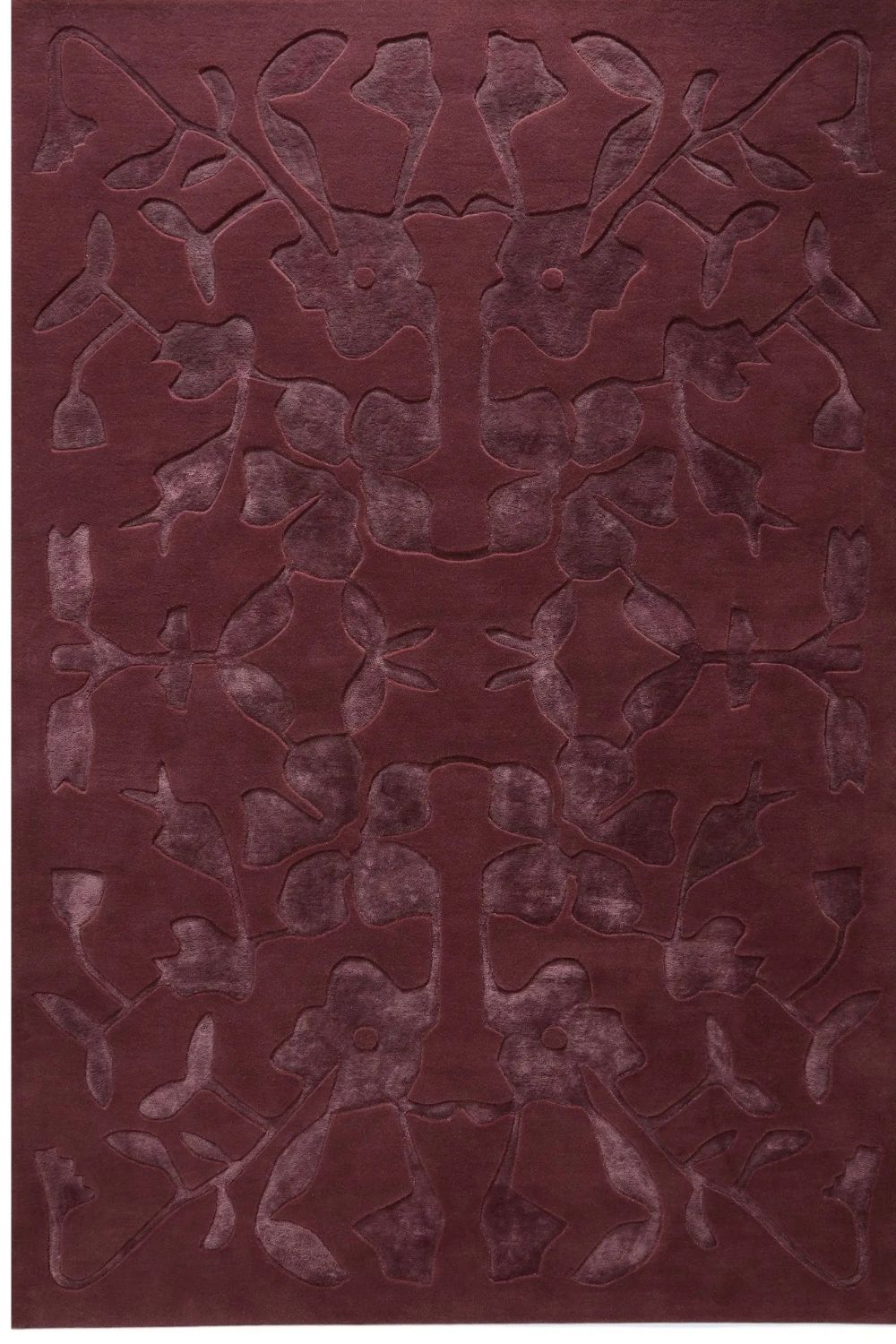 Tapis en laine Bordeaux élégant pour salon