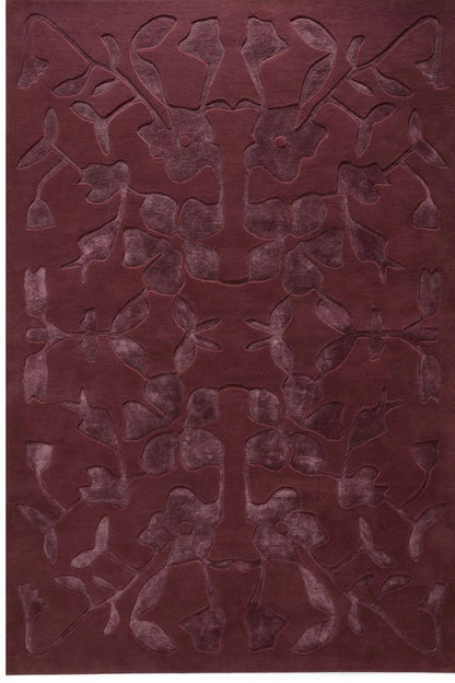 Tapis en laine Bordeaux élégant pour salon