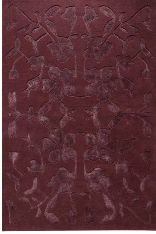 Tapis en laine Bordeaux élégant pour salon