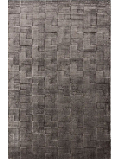 Tapis en lyocell marron pour le salon