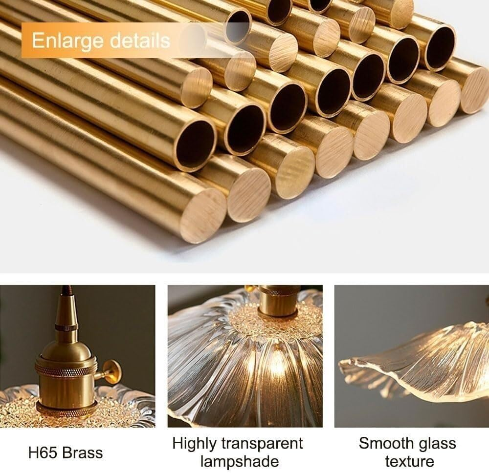 Suspension en verre à motif floral rétro