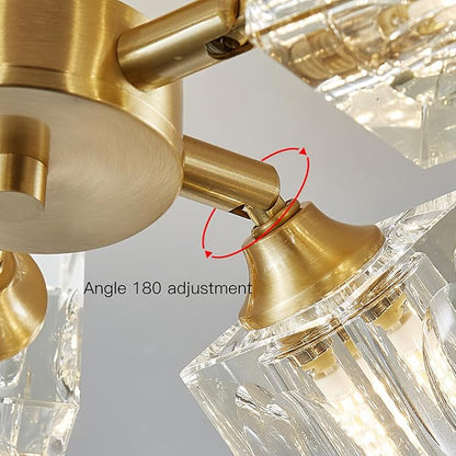 Lumière de chambre à coucher goutte de cristal dorée