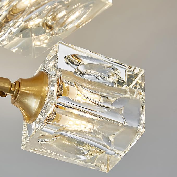 Lumière de chambre à coucher goutte de cristal dorée