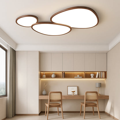 Plafonnier ultra-plat aspect bois