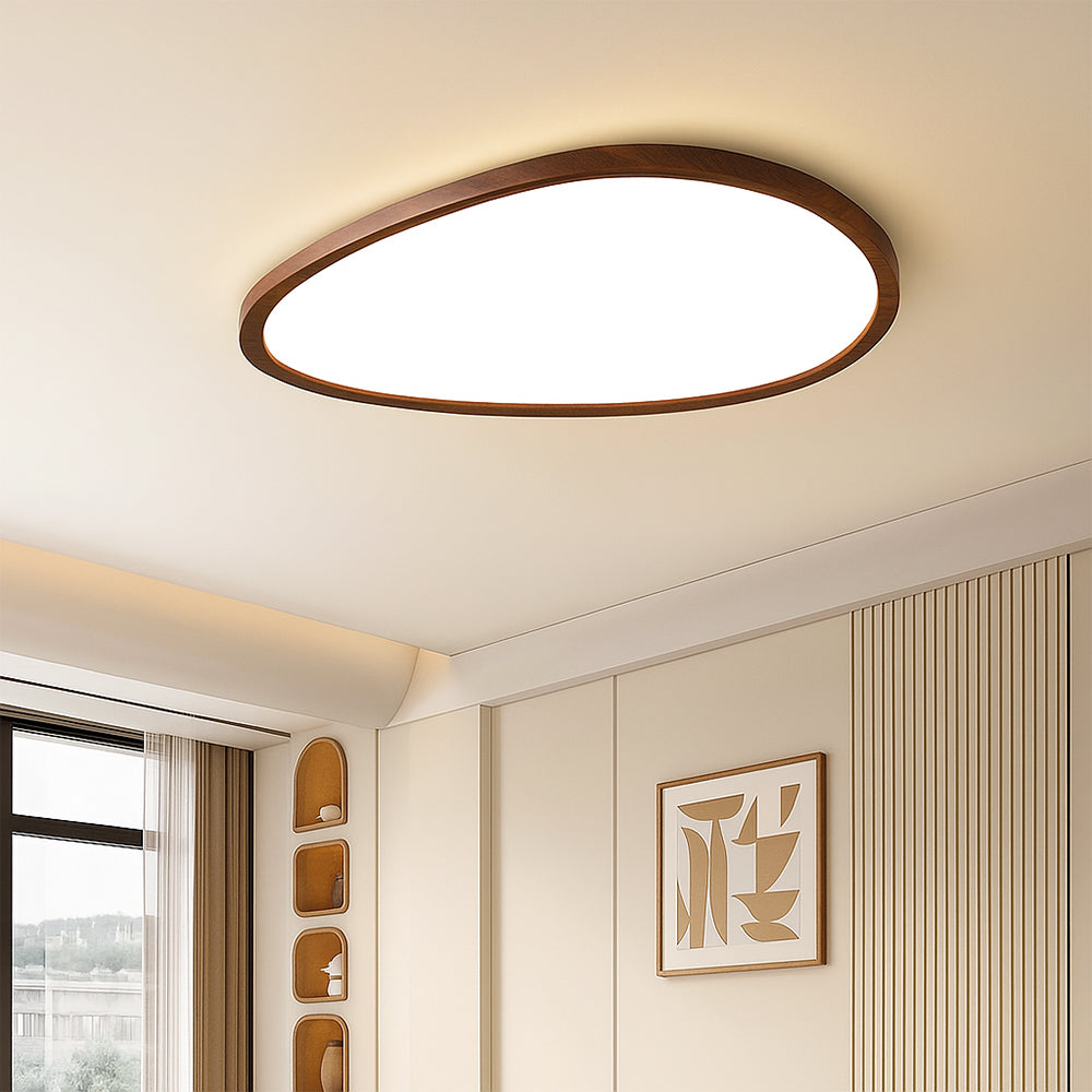 Plafonnier ultra-plat aspect bois