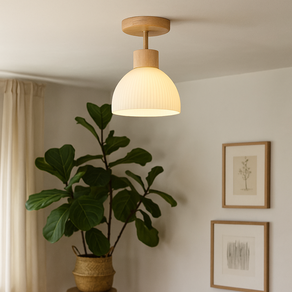 Plafonnier en bois naturel design