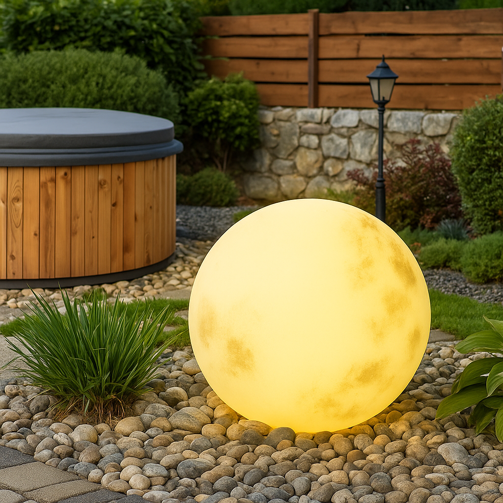 Lanterne solaire de jardin design lune