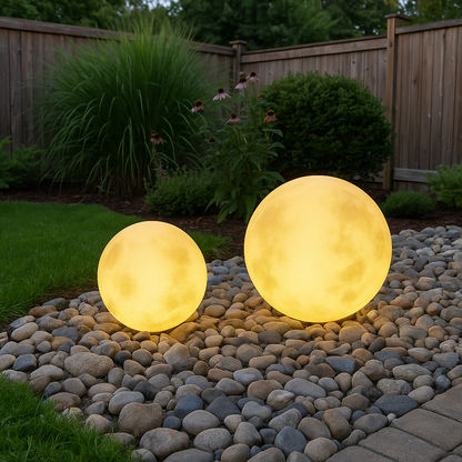 Lanterne solaire de jardin design lune