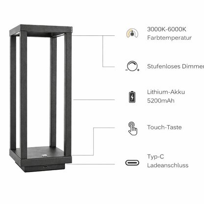 Lampe de table LED sans fil avec commande tactile