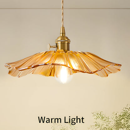 Suspension en verre à motif floral rétro