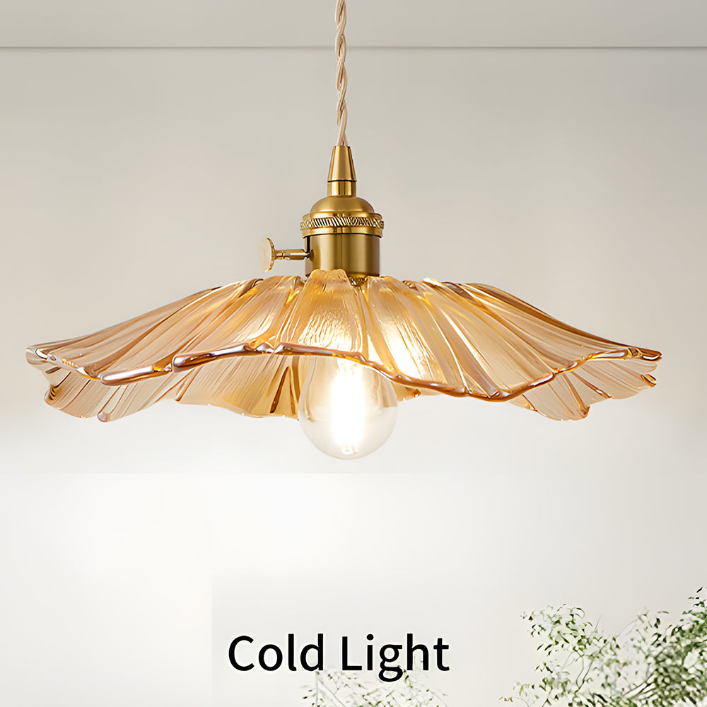 Suspension en verre à motif floral rétro