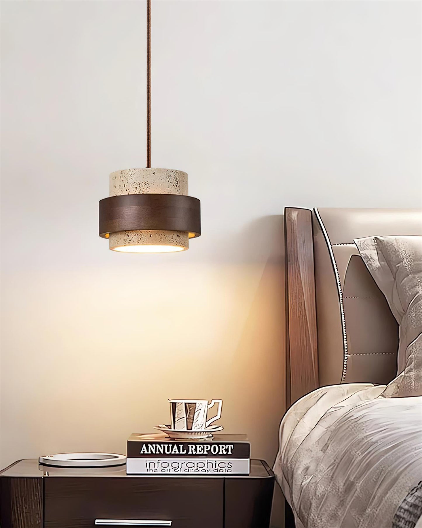 Lanterne suspendue en pierre rustique