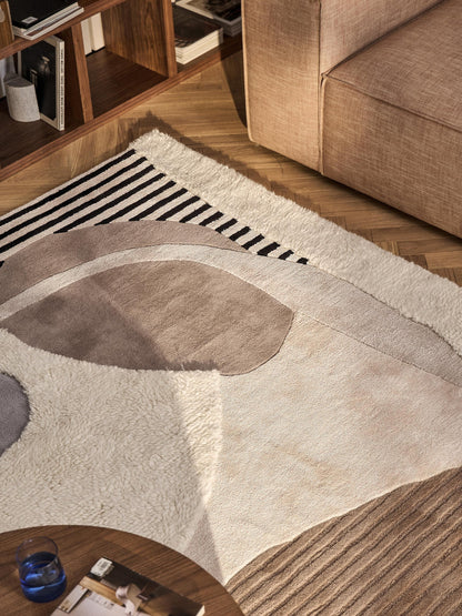 Tapis abstrait Elvara en laine et viscose