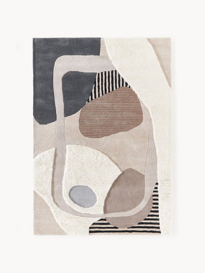 Tapis abstrait Elvara en laine et viscose