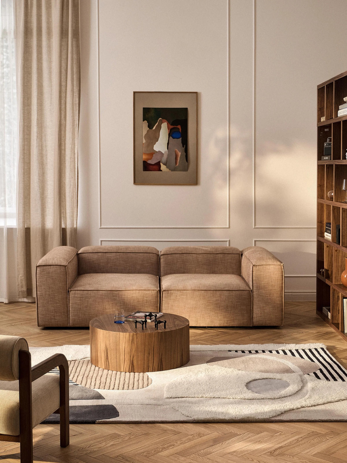Tapis abstrait Elvara en laine et viscose