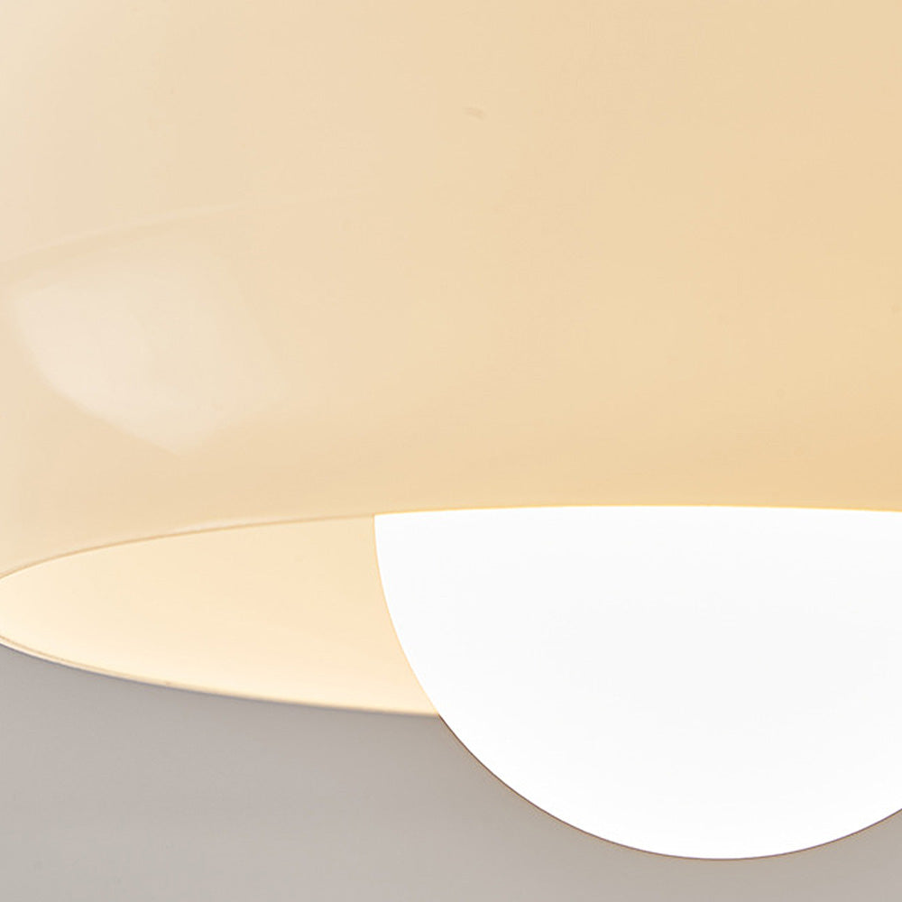 Plafonnier en verre crème classique à montage affleurant