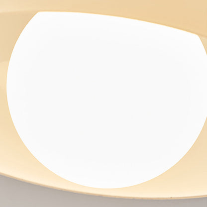 Plafonnier en verre crème classique à montage affleurant