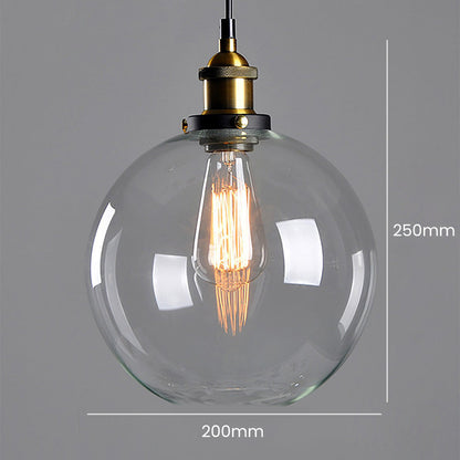 Lampe suspendue transparente de chevet