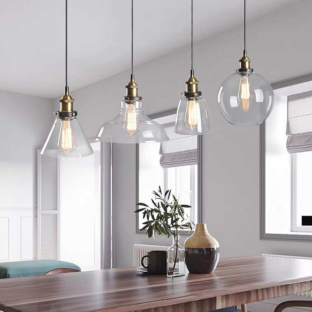 Lampe suspendue transparente de chevet