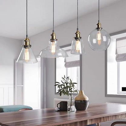 Lampe suspendue transparente de chevet