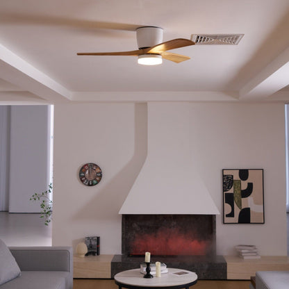 Ventilateur de plafond moderne en bois avec lumière LED