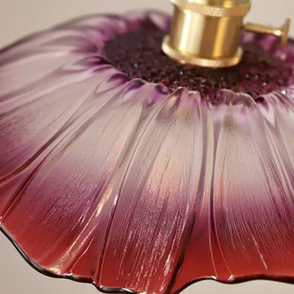 Suspension en verre à motif floral rétro