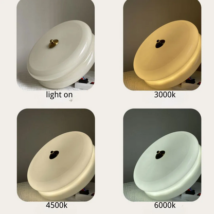 Plafonnier Art Déco crème en forme de gâteau